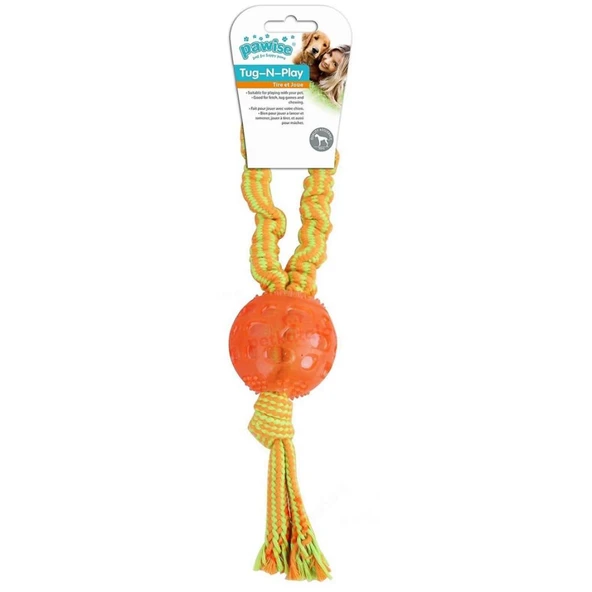 Pawise İpli Top Çekiştirmeli Köpek Oyuncağı 28 cm ürün görseli 1
