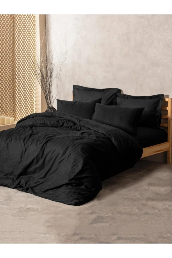 Cotton Box  Plaid Siyah Rnf. Çift K. Nevresim Takımı ürün görseli 1