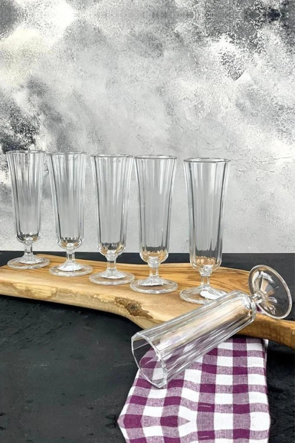 Kapris 6 Lı Ayaklı Kahve Yanı Flüt Bardak ürün görseli 1