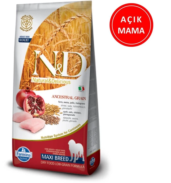 ND Düşük Tahıllı Tavuklu Narlı Büyük Irk Köpek Maması 1 Kg AÇIK ürün görseli 1