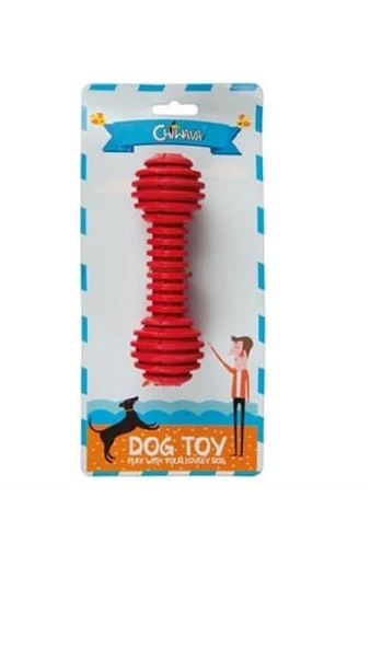 Lastik Halter Köpek Oyuncağı (Kırmızı) 15 cm ürün görseli 1