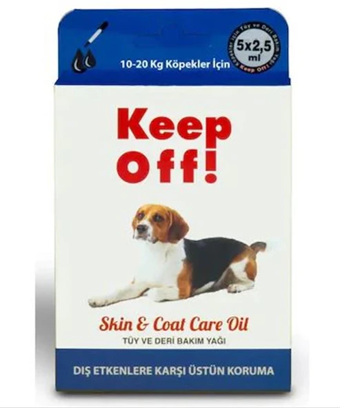 Keep Off (10-20 kg) Orta Irk Köpek Dış Etken Koruma Damlası 5x2,5 ml ürün görseli 1