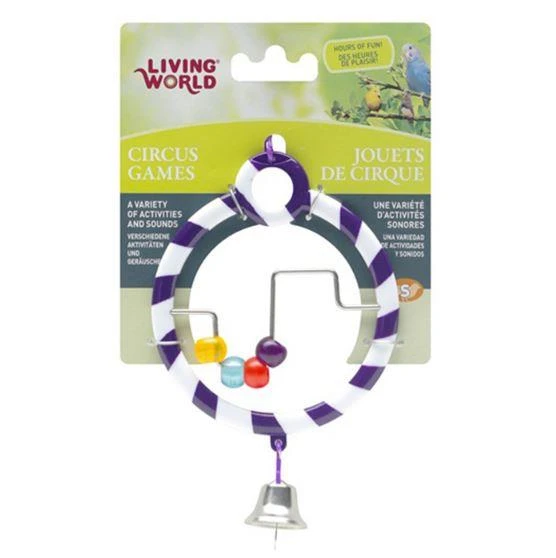 Living World Zilli Boncuklu Mor Halka Kuş Oyuncağı ürün görseli 1