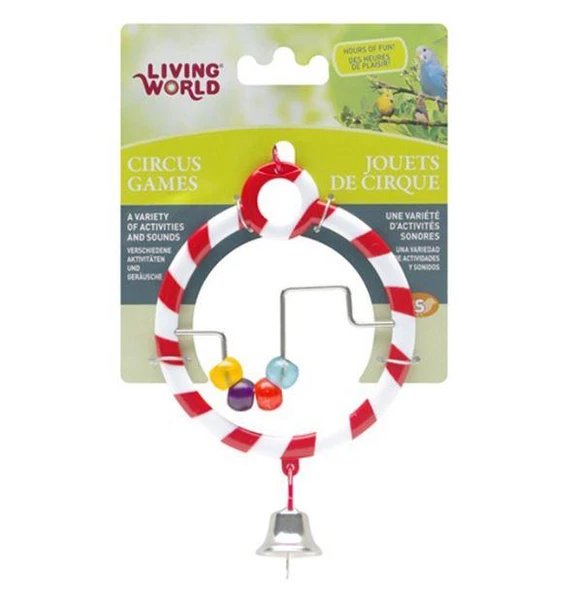 Living World Zilli Boncuklu Kırmızı Halka Kuş Oyuncağı ürün görseli 1