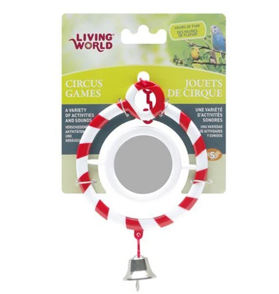 Living World Zilli Aynalı Kırmızı Halka Kuş Oyuncağı ürün görseli 1