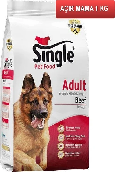 Single Sığır Etli Köpek Maması 1 kg AÇIK ürün görseli 1