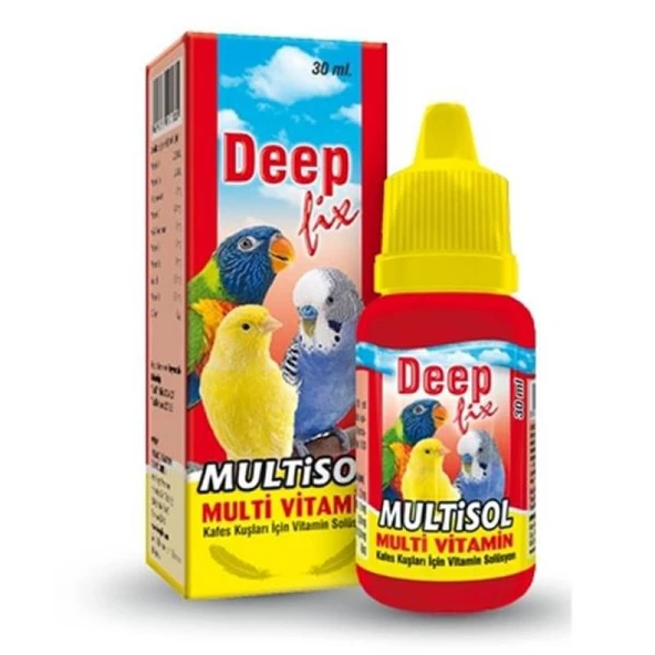 Deep Fix Multisol Kafes Kuşlari İçin Multivitamin Takviyesi 30 Ml ürün görseli 1