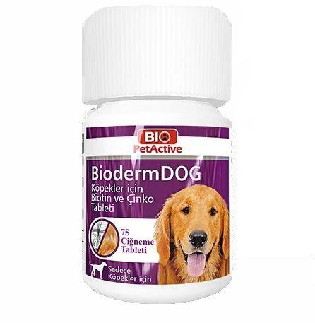 Bio Pet Active BioDerm Biotin ve Çinko Köpek Tableti 37,5 Gr (75 Tablet) ürün görseli 1
