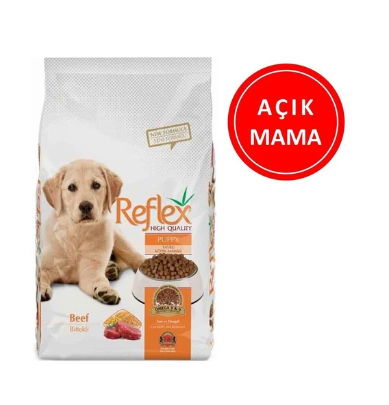 Reflex Beyaz Puppy Beef Rice Biftekli Yavru Köpek Maması 1 Kg AÇIK ürün görseli 1
