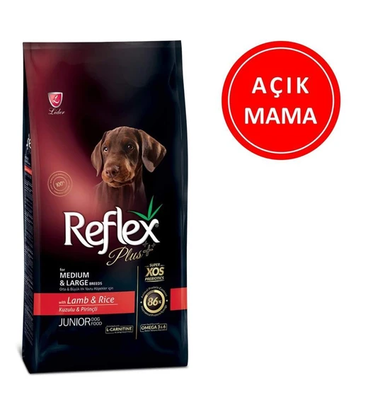 Reflex Plus Kuzulu Orta Büyük Irk Yavru Köpek Maması 1 Kg AÇIK ürün görseli 1