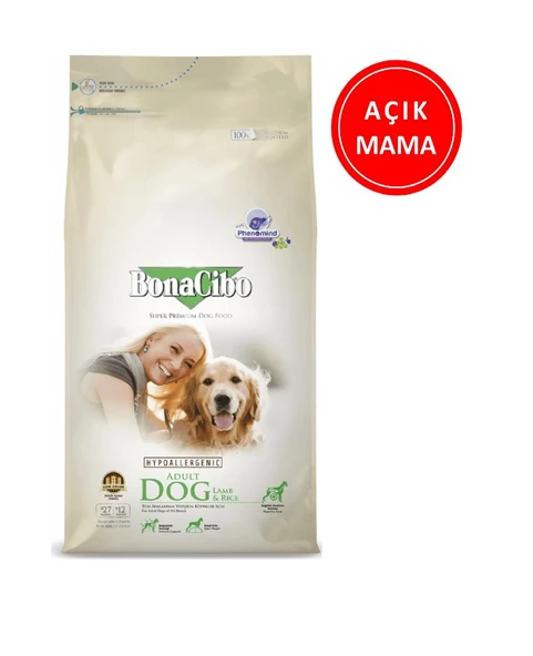 BonaCibo Adult Dog Lamb Rice Kuzu Etli Köpek Maması 1 Kg AÇIK ürün görseli 1