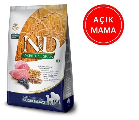 ND Düşük Tahıllı Kuzu Etli Yaban Mersinli Köpek Maması 1 Kg AÇIK ürün görseli 1