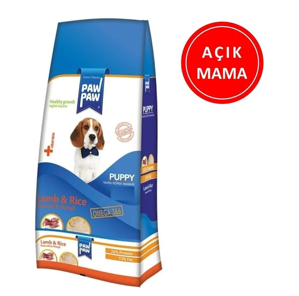 PawPaw Kuzu Etli ve Pirinçli Yavru Köpek Maması 1 Kg AÇIK ürün görseli 1