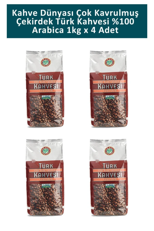 Kahve Dünyası Çok Kavrulmuş Türk Kahvesi 1 kg x 4 Adet ürün görseli 1