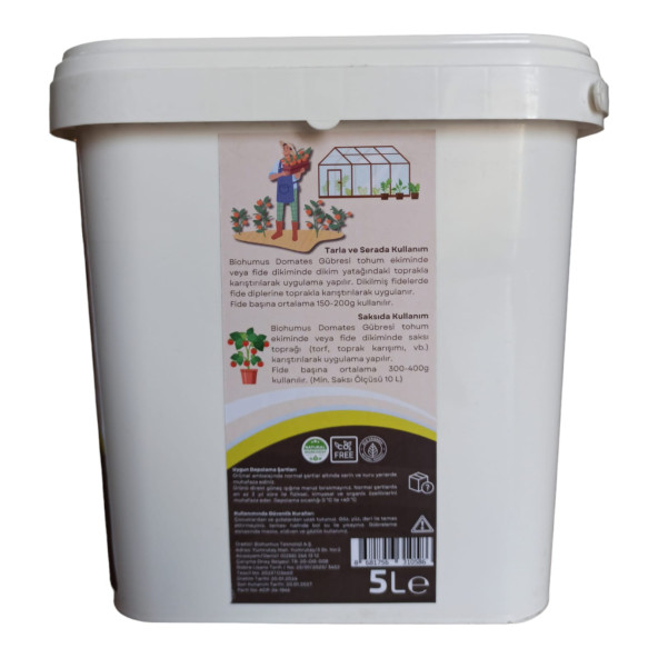 DOMATES için, Biohumus Organik gübre, Kök geliştirici, toprak düzenleyici, bitki besleyici 5 Litre ürün görseli 1