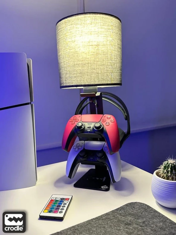 Dualsense Kulaklık Standı ve Masaüstü Ayarlanabilir RGB Kumandalı Masa Lambası Ps5 Xbox Ps4 Aksesuar ürün görseli 1