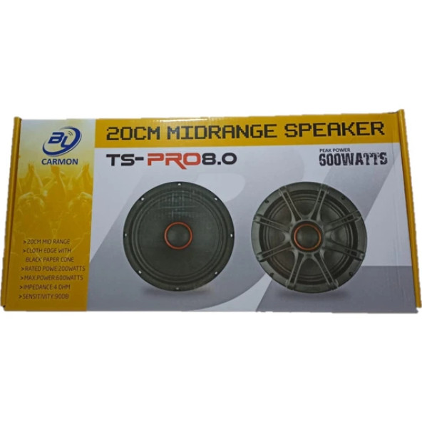Bl Carmon Ts-Pro8.0 20 cm Midrance 600W Oto Hoparlör ürün görseli 1