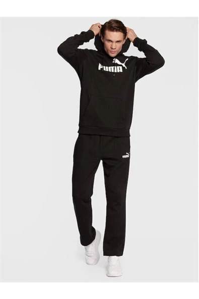 Puma Ess Big Logo Hoodie - Erkek Siyah Kapüşonlu Sweatshirt - 586688 01 ürün görseli 1