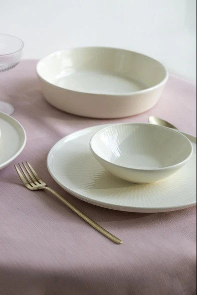 The Mia Noon Servis Tabağı Krem 30 Cm - Resim 3