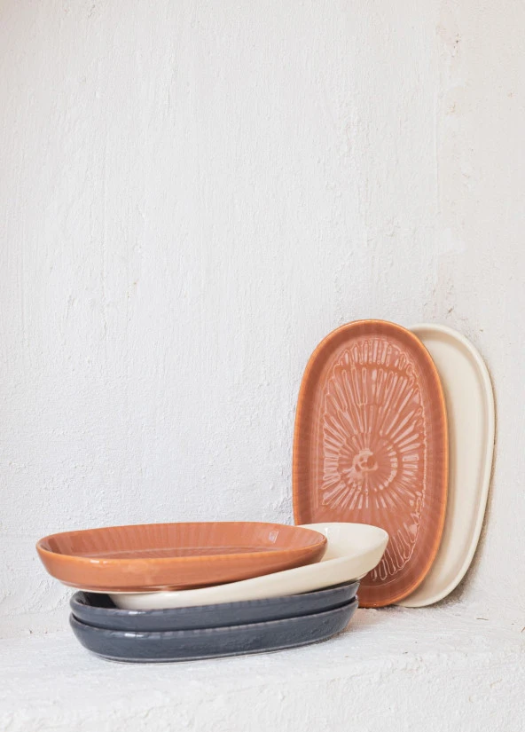 The Mia Noon Oval Servis 2li Krem 26 cm - Resim 4