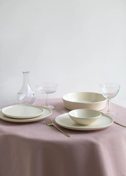 The Mia Noon Servis Tabağı Krem 30 Cm - Resim 4