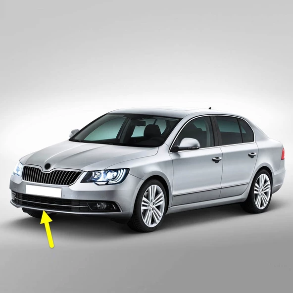 Skoda Superb 2014-2015 Ön Tampon Orta Izgarası Krom Çıtalı 3T0853677B ürün görseli 1