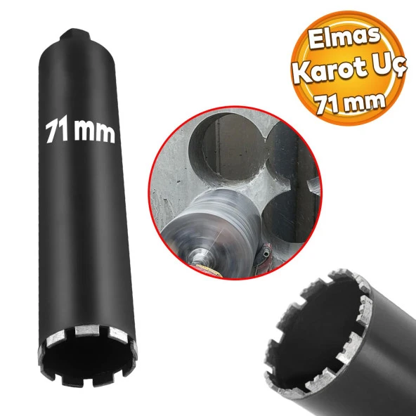 Elmas Karot Ucu 71 mm Shun Beton Zemin Duvar Delme Delik Açma Panç Aparat Uç Deprem Numune Al Test ürün görseli 1