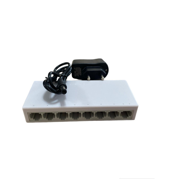 8 PORT SWİTCH SVİÇ MODEM PC ARASI TV POS CİHAZI İÇİN KABLOLU 1 GİRİŞ 7 ÇIKIŞ 10/100 ürün görseli 1