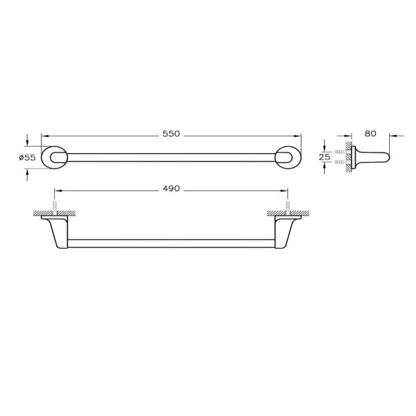 Vitra Marin Krom Uzun Havluluk A44944 - Resim 4