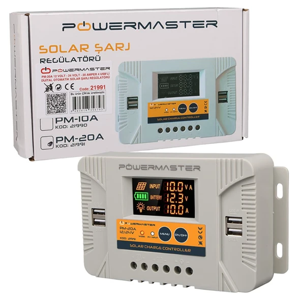 Powermaster PM-20A Dijital Otomatik Solar Şarj Regülatörü - Resim 10