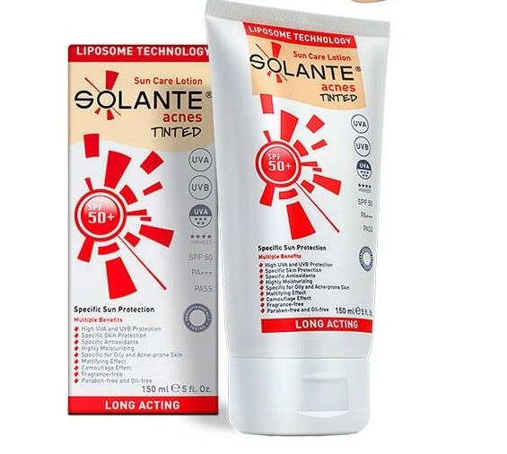Solante Acnes Tinted Spf 50+ 150 ml Güneş Losyon ürün görseli 1