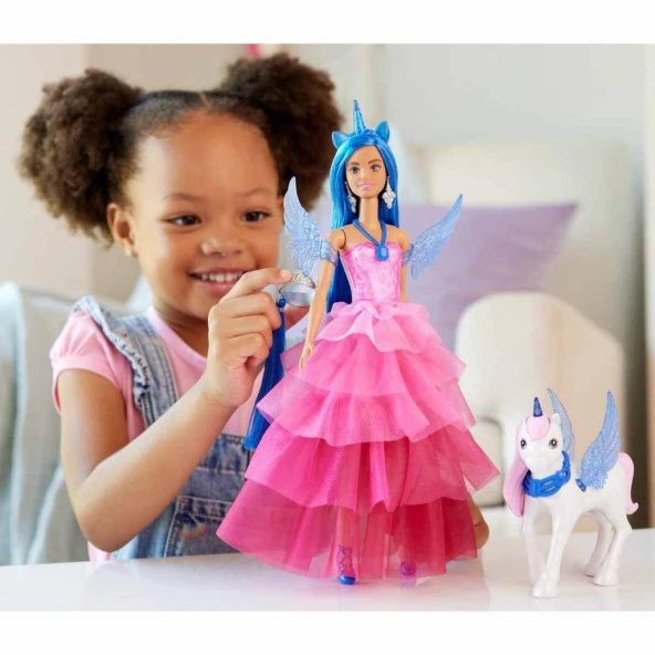 Barbie Mavi Saçlı Prenses Bebek HRR16 ürün görseli 1