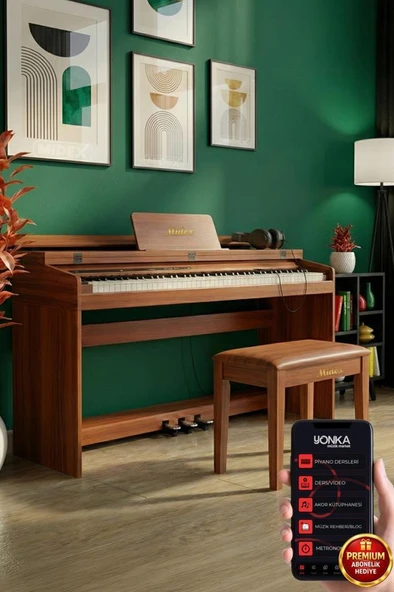 Midex PLX-140 PRO-OR Dijital Piyano Bluetooth Tuş Hassasiyeti 88 Tuşlu Kapaklı (Kulaklık ve Tabure) ürün görseli 1
