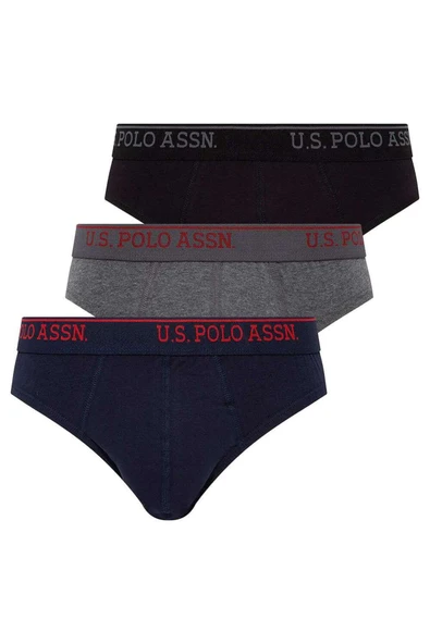 U.S. Polo Assn. Erkek 3'lü Slip Siyah - Antrasit - Lacivert ürün görseli 1