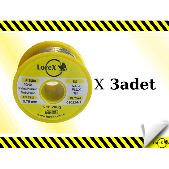 LOREX LR-SL200 Lehim Teli 0,75 Mm 200gr %60 Kalay / %40 Kurşun (3ADET) ürün görseli 1
