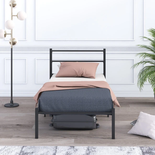 Mobpazar Basic Metal Karyola 100x200 cm Siyah - Resim 2