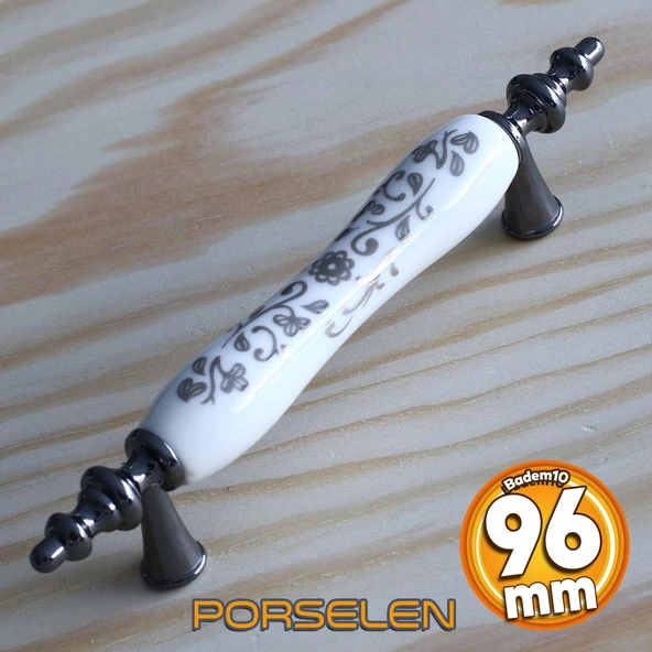 Gerçek Porselen Füme Beyaz 96 Mm Kulpları Mobilya Mutfak Kulplar Dolabı Çekmece Kulbu Dolap Kulpu ürün görseli 1