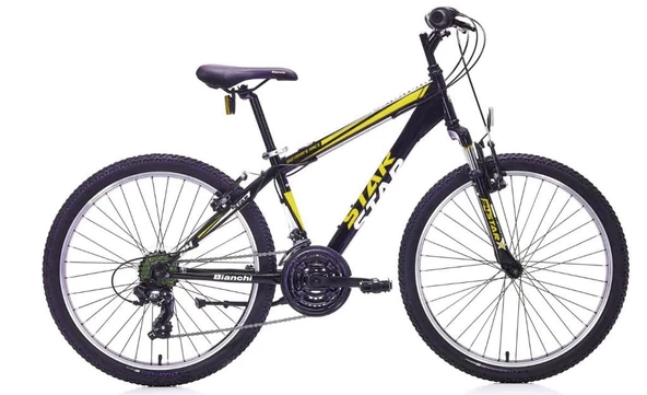 Bianchi Star V Fren 21 Vites 24 Jant Dağ Bisikleti Siyah Sarı ürün görseli 1