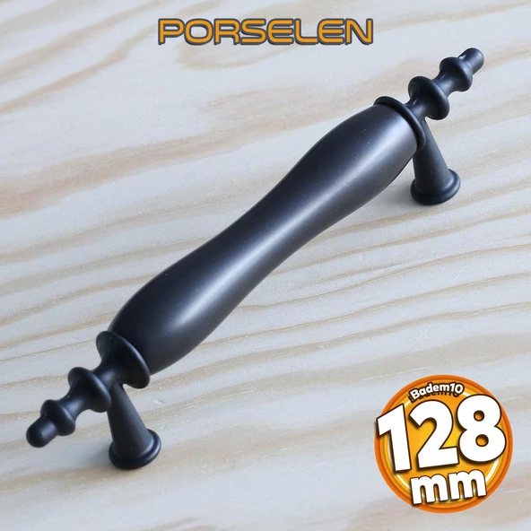 Gerçek Porselen Siyah 128 Mm Kulpları Mobilya Mutfak Kulplar Dolabı Çekmece Kulbu Dolap Kapak Kulpu ürün görseli 1