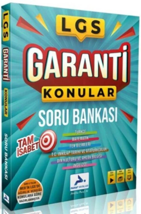 Paraf Yayınları 8. Sınıf LGS Tüm Dersler Garanti Konular Soru Bankası ürün görseli 1