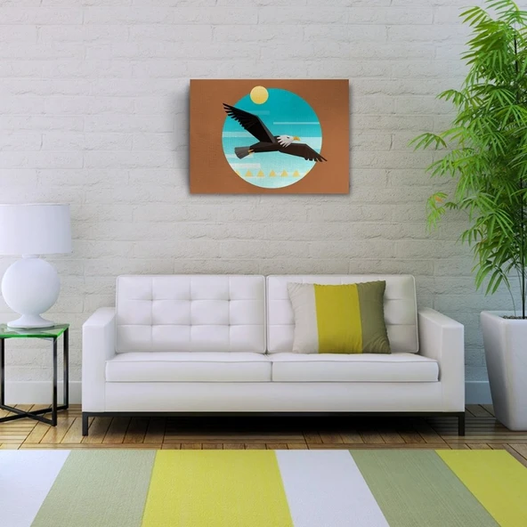 Kartal Figürü Kanvas Tablo 50 x 70 ürün görseli 1