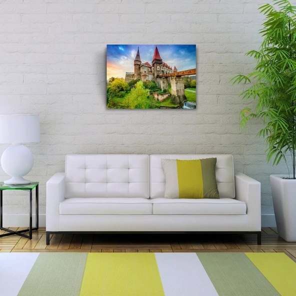 Tarihi Şato Kanvas Tablo 50 x 70 - Resim 2