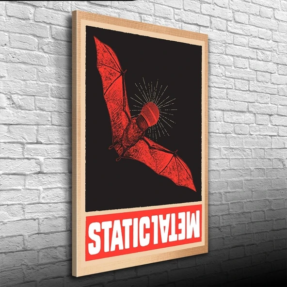 Kırmızı vre Siyah Tonlarda Yarasa Görselli Poster Kanvas Tablo 50 x 70 ürün görseli 1
