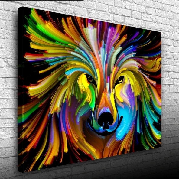 Renk Paletindeki Kurt Kanvas Tablo 50 x 70 ürün görseli 1