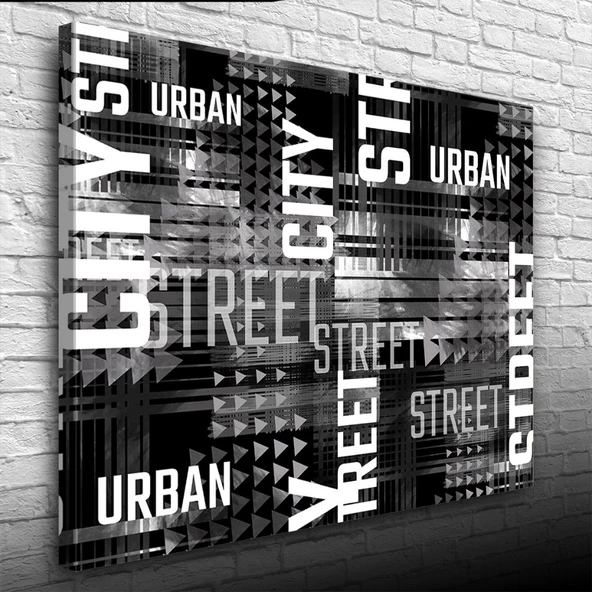 City Street Siyah Beyaz Poster Kanvas Tablo 50 x 70 ürün görseli 1
