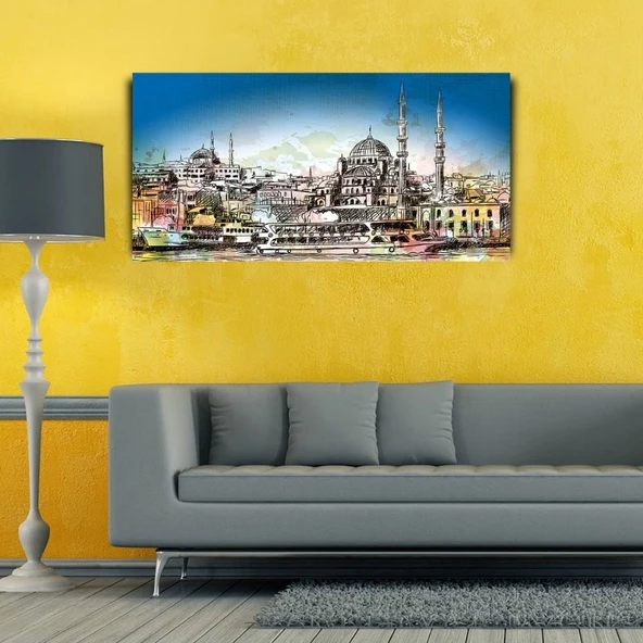 Boğazdan İstanbul Manzarası Kanvas Tablo 60 x 120 ürün görseli 1
