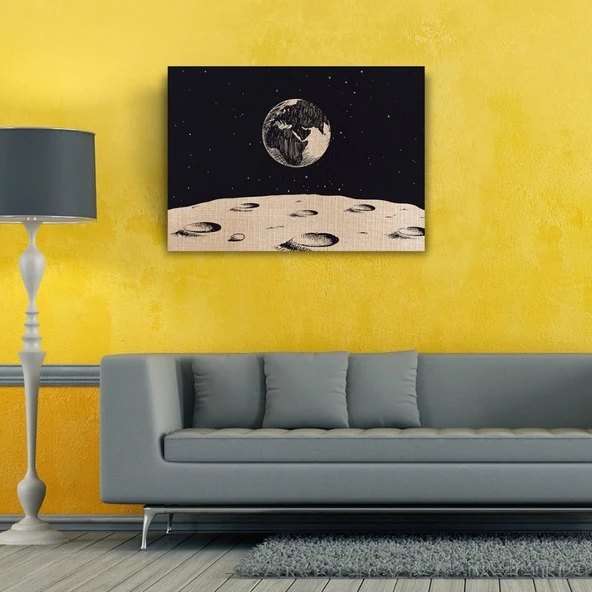 Aydan Dünyanın Görünüşü Kanvas Tablo 50 x 70 - Resim 2