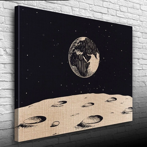 Aydan Dünyanın Görünüşü Kanvas Tablo 50 x 70 - Resim 3