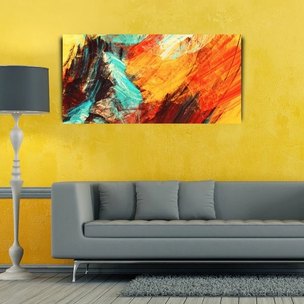 Soyut Çalışma , Pastel Renklerde Kanvas Tablo 60 x 120 ürün görseli 1