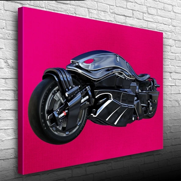 Siyah Spor Futuristik Motosiklet Kanvas Tablo 50 x 70 ürün görseli 1